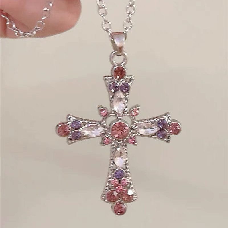 BLESSED GEMS CROSS NECKLACE