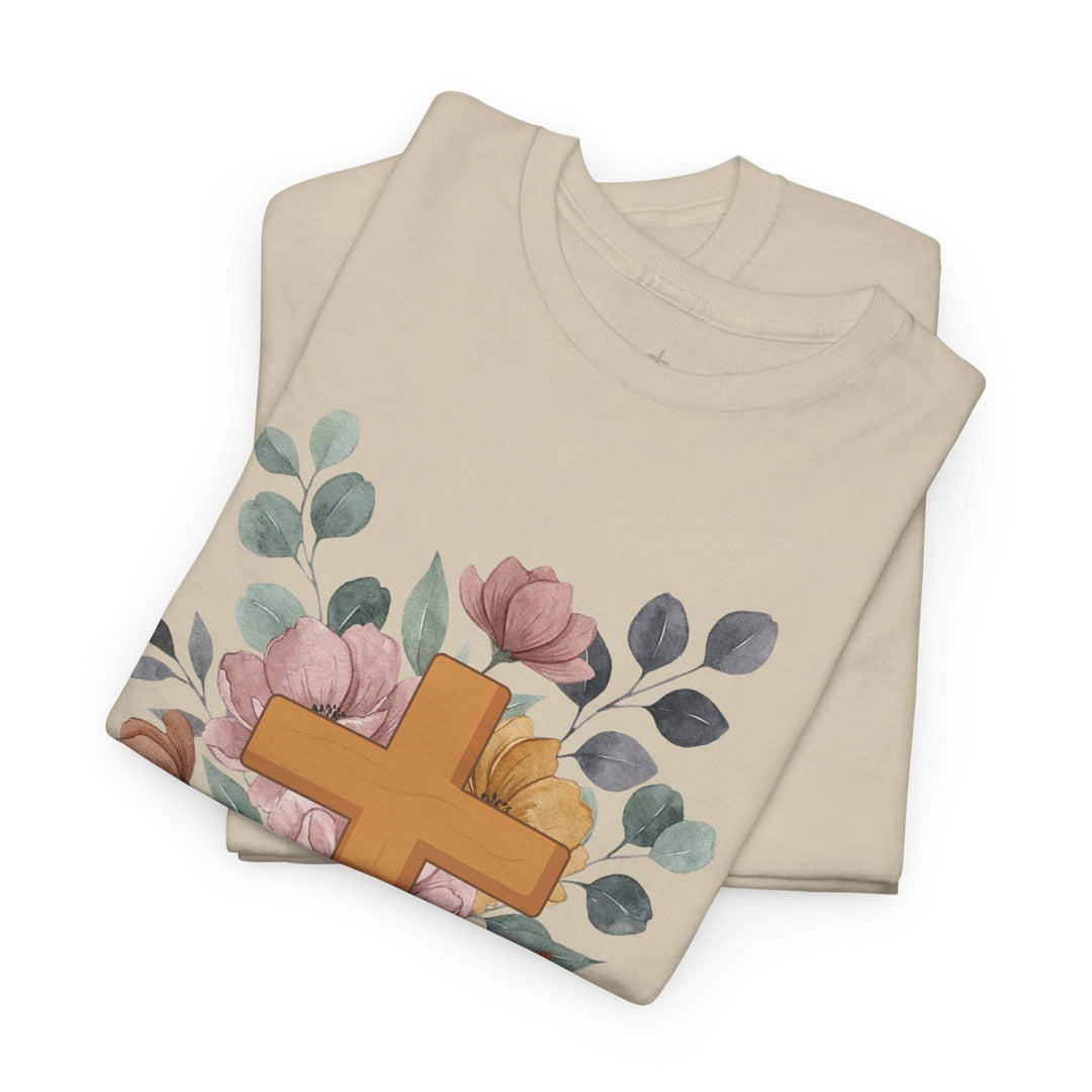 SIMPLE FLOWER CROSS TEE