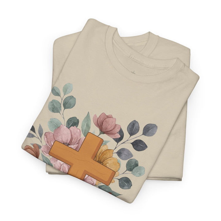 SIMPLE FLOWER CROSS TEE