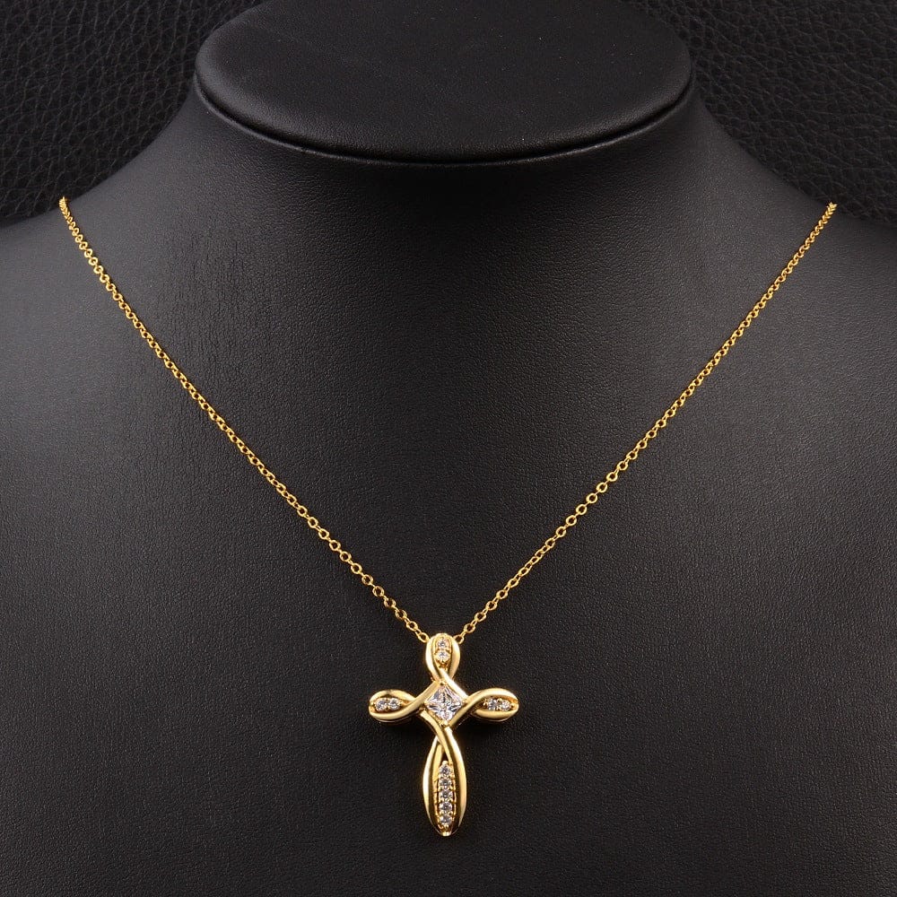 Zircon Pendant Trend Elegant Cross Necklace