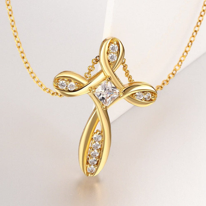 Zircon Pendant Trend Elegant Cross Necklace