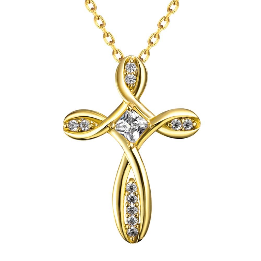 Zircon Pendant Trend Elegant Cross Necklace