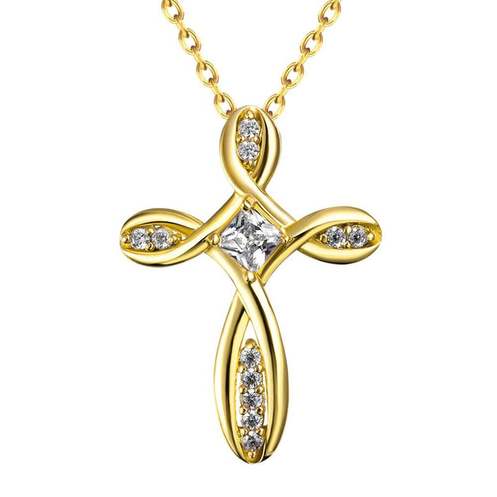 Zircon Pendant Trend Elegant Cross Necklace