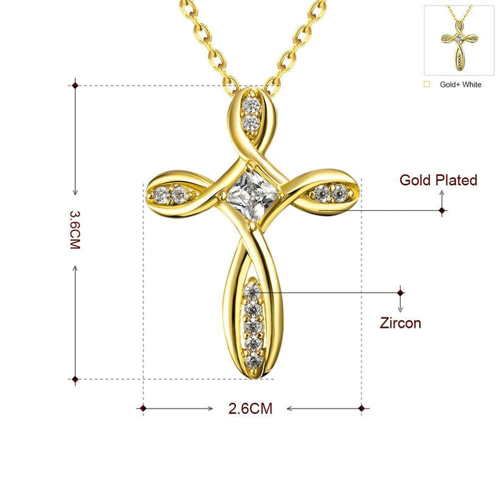 Zircon Pendant Trend Elegant Cross Necklace