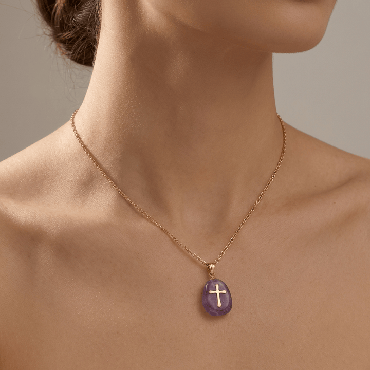 NATURAL STONE FAITH NECKLACE