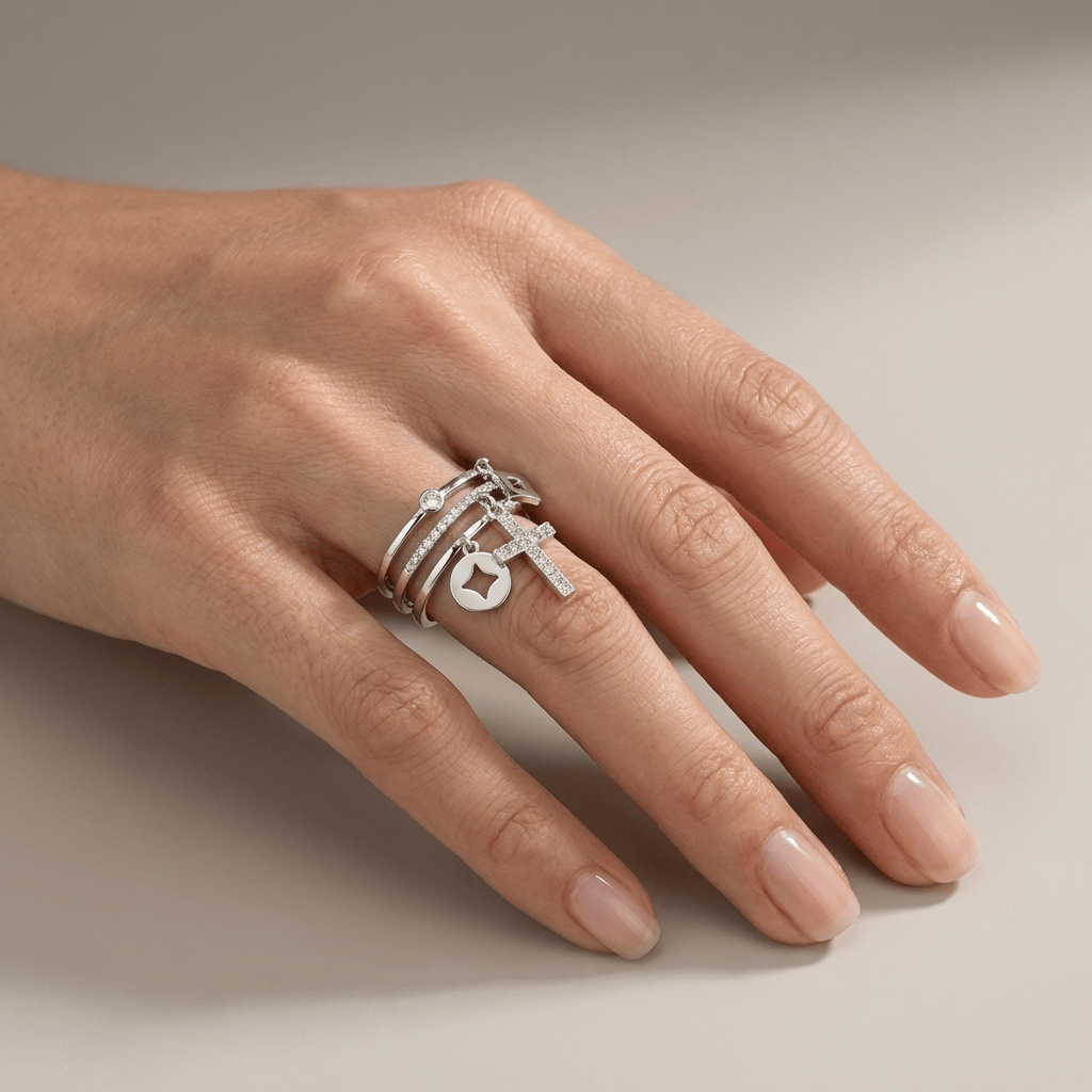 BLESSED LAYERS SILVER RING - (ADJUSTABLE)