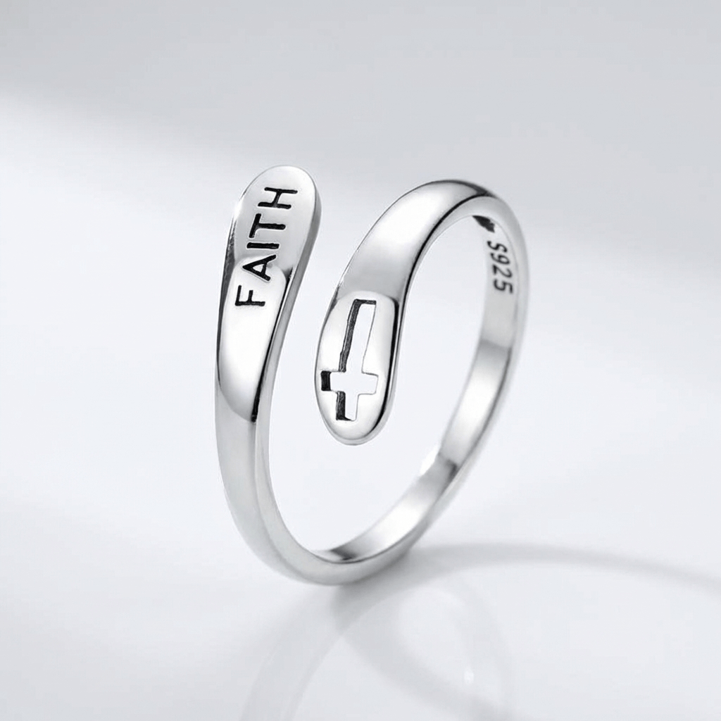 SACRED FAITH RING - (ADJUSTABLE) – TimelessFaithCo.