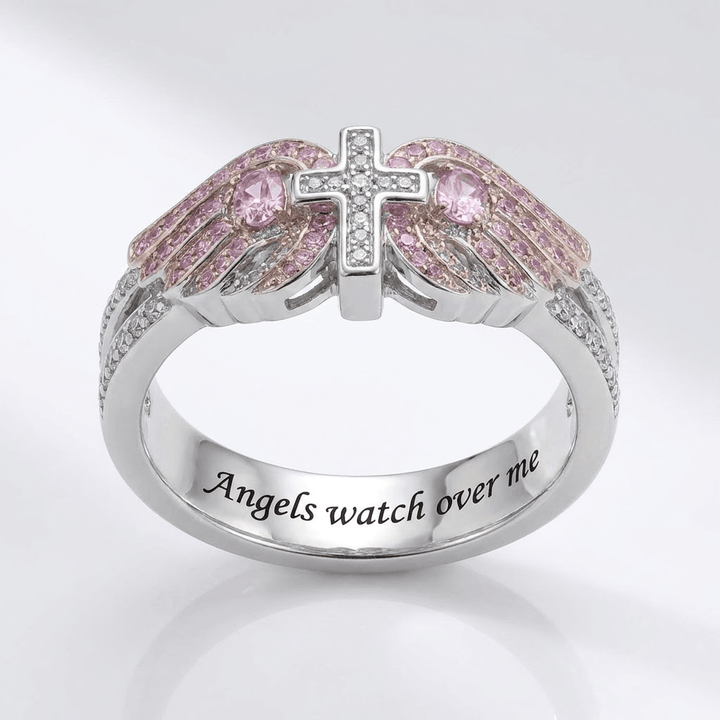 ANGELS WATCH OVER ME PINK RING