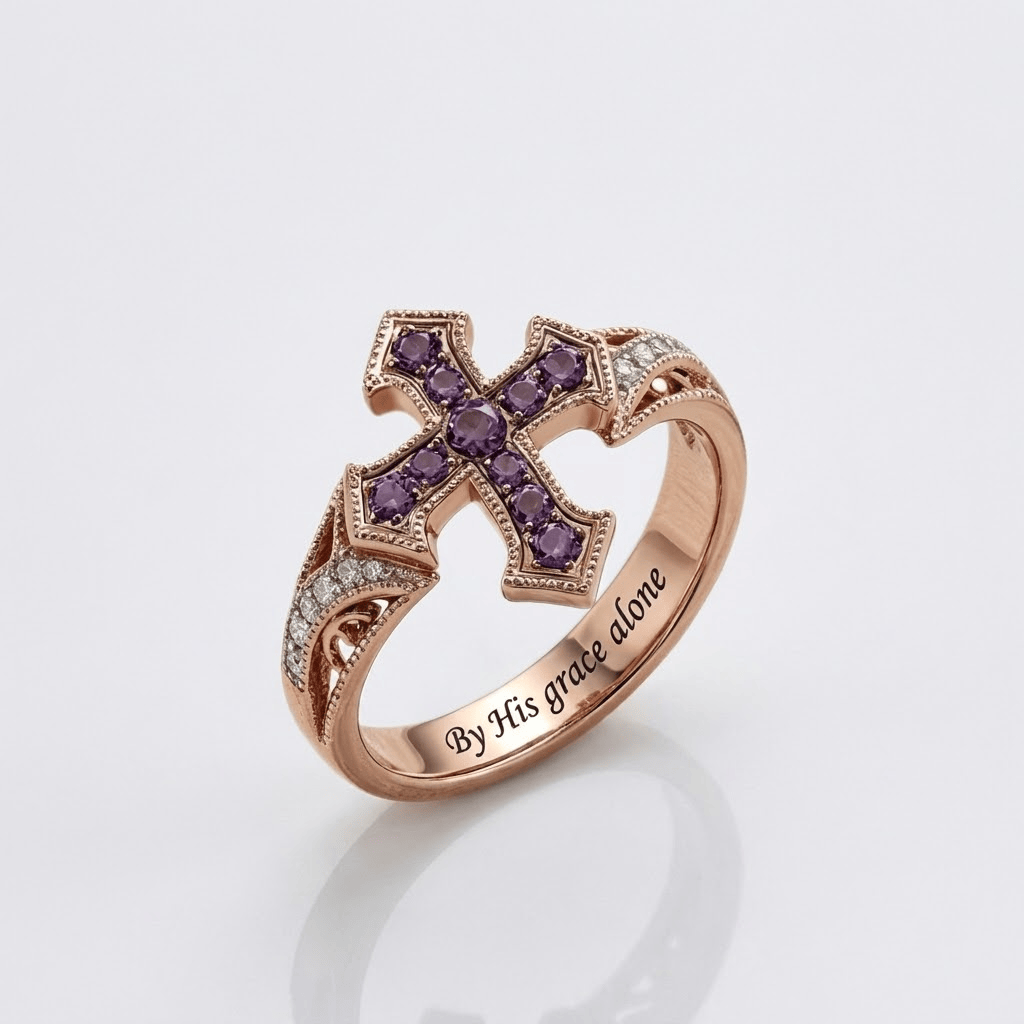 BY HIS GRACE PURPLE DIAMOND RING