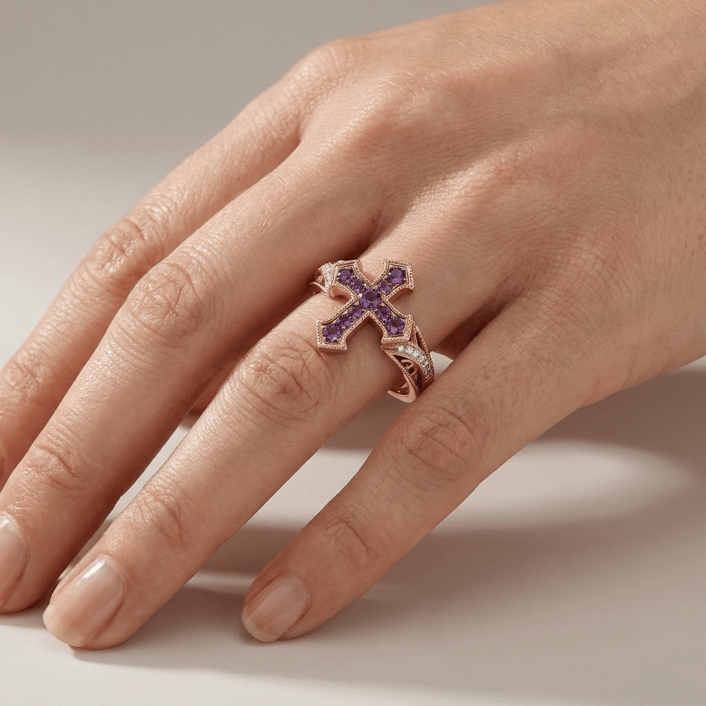 BY HIS GRACE PURPLE DIAMOND RING
