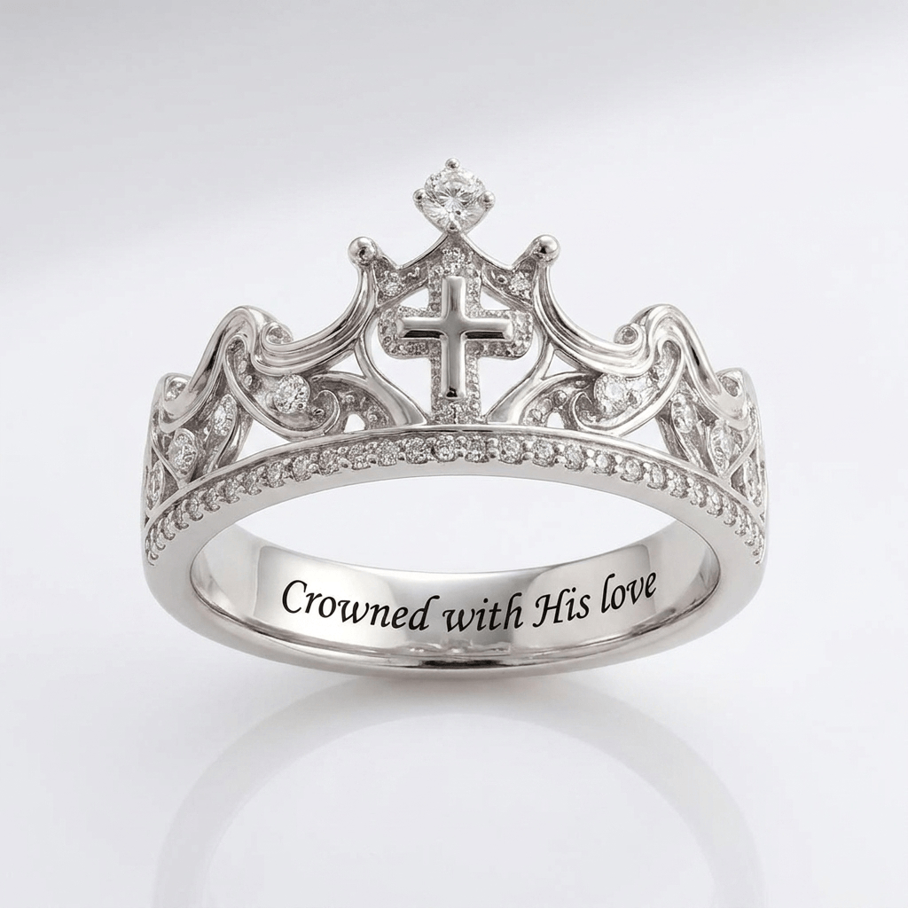 CROWNED WITH HIS LOVE SILVER RING