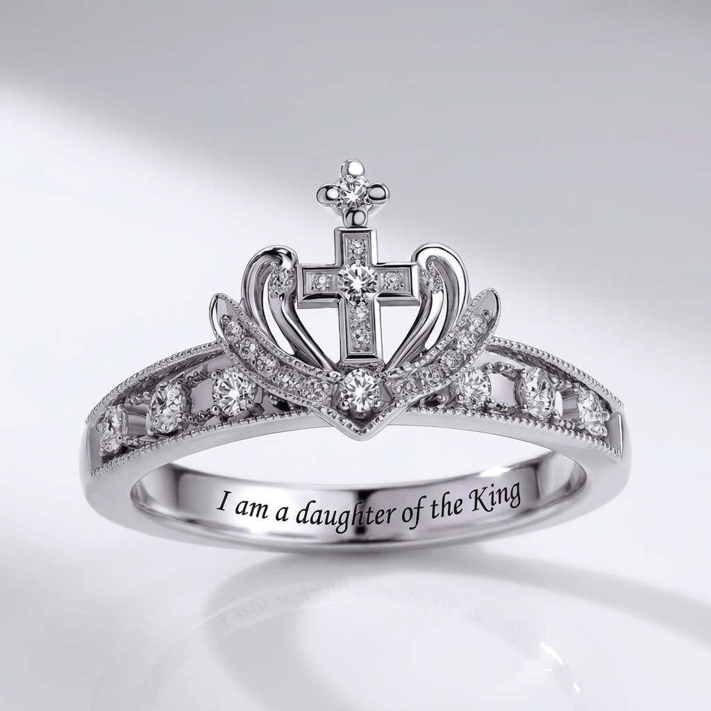 I AM DAUGHTER OF THE KING SILVER RING