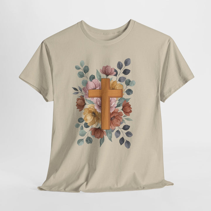 SIMPLE FLOWER CROSS TEE