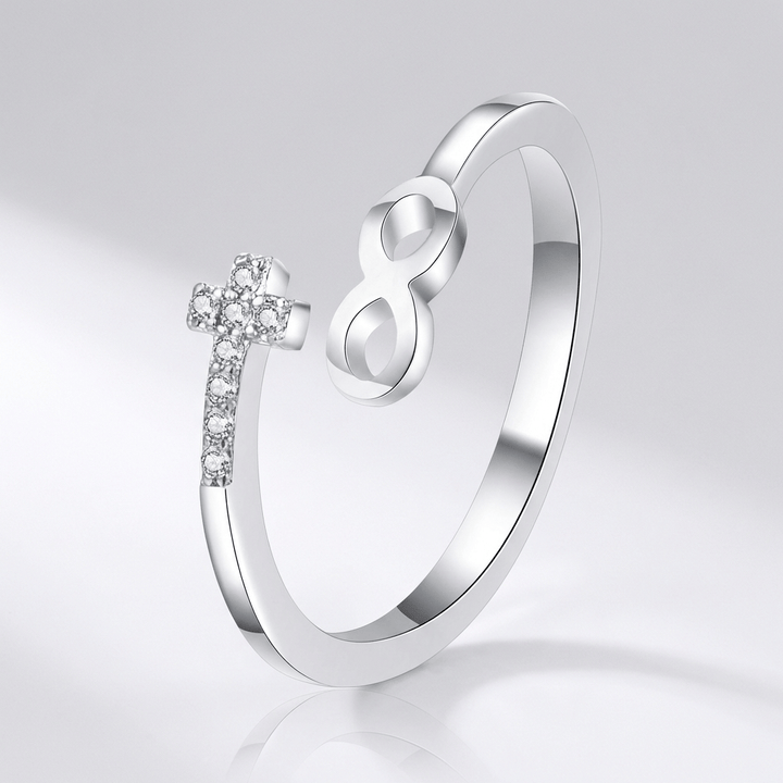 New Cross Inlaid Zircon Fashion Ring