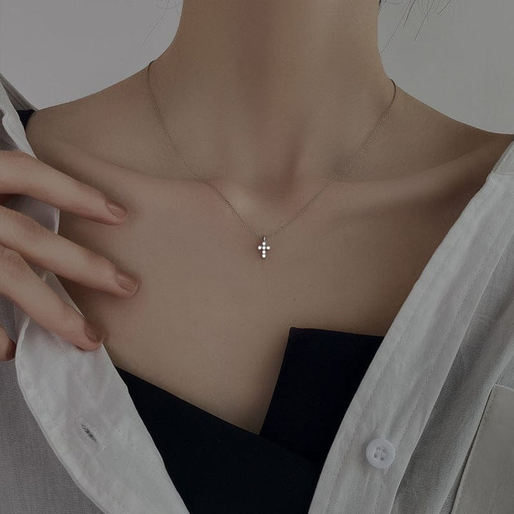 Simple Mini Cross Necklace Clavicle Chain