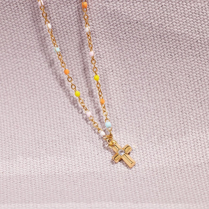 Vintage Cross Necklace Simple Handmade Chain