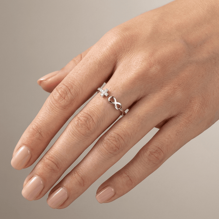 New Cross Inlaid Zircon Fashion Ring