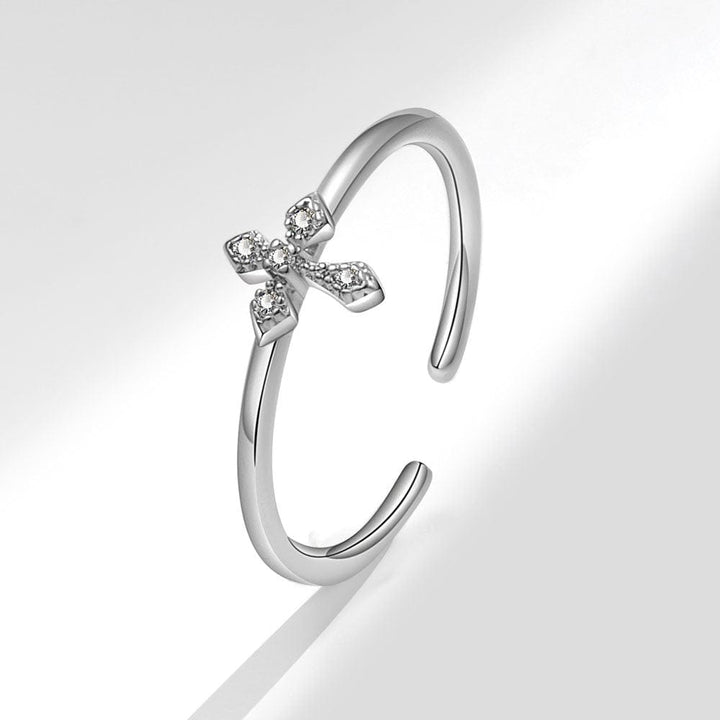 Womens Simple And Stylish Cross Ring