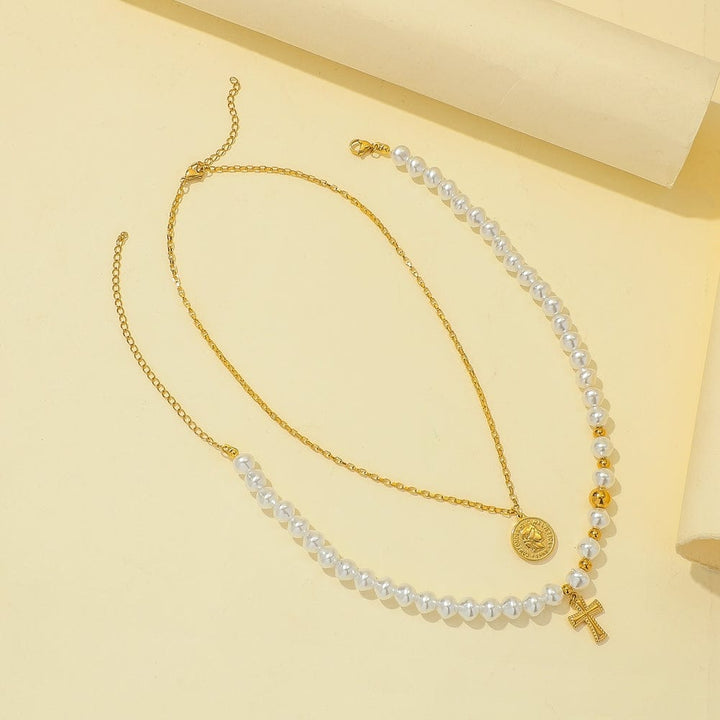 FAITHFUL PEARL LAYERED NECKLACE