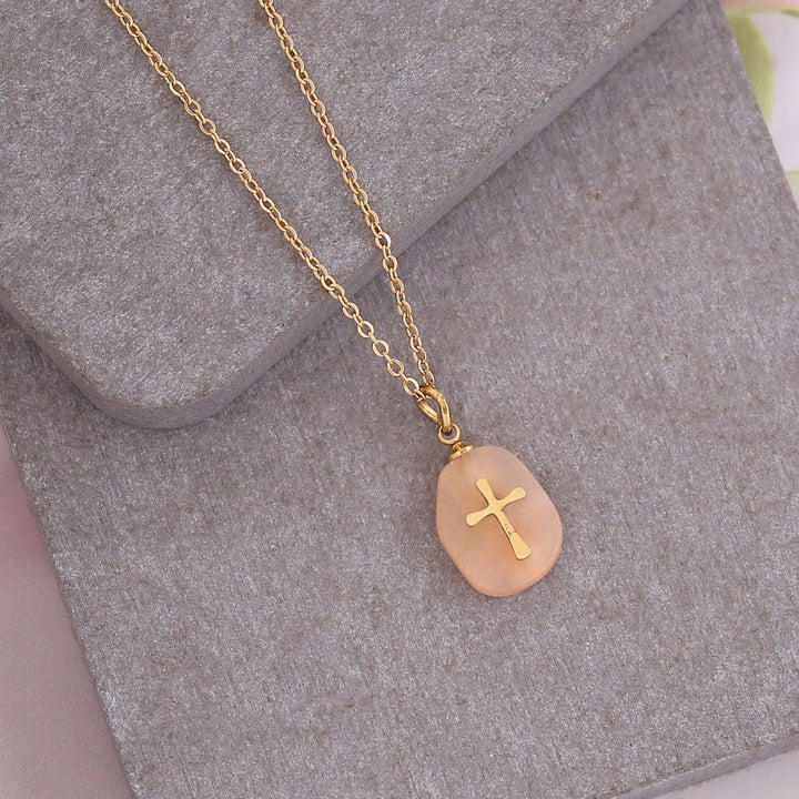 NATURAL STONE FAITH NECKLACE