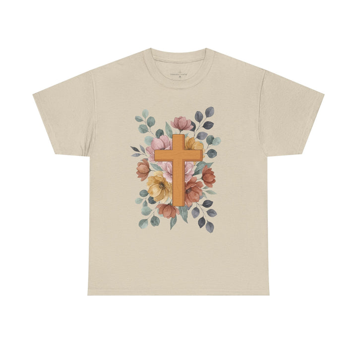 SIMPLE FLOWER CROSS TEE