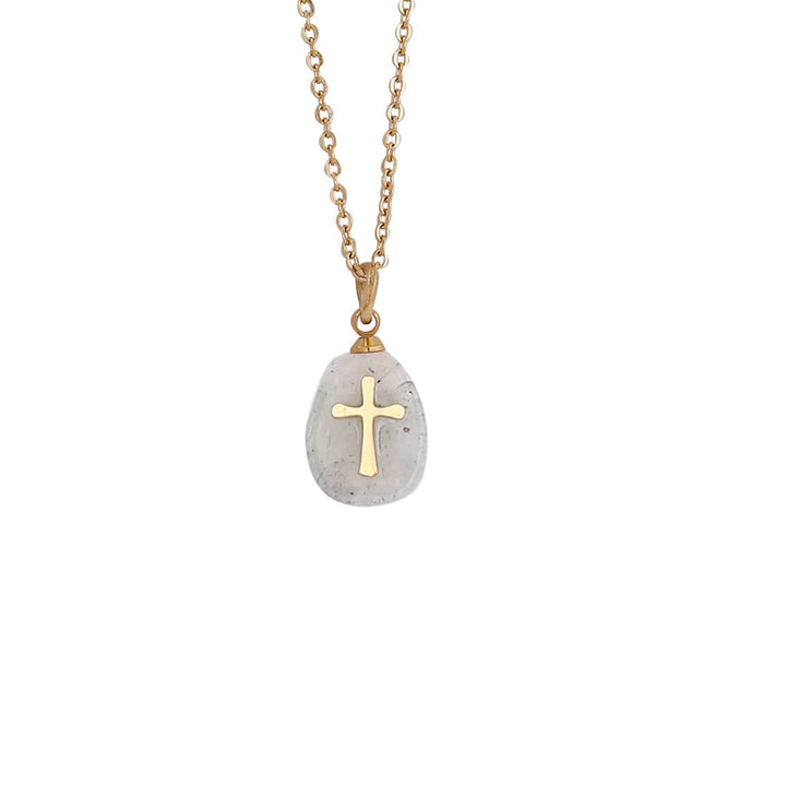NATURAL STONE FAITH NECKLACE