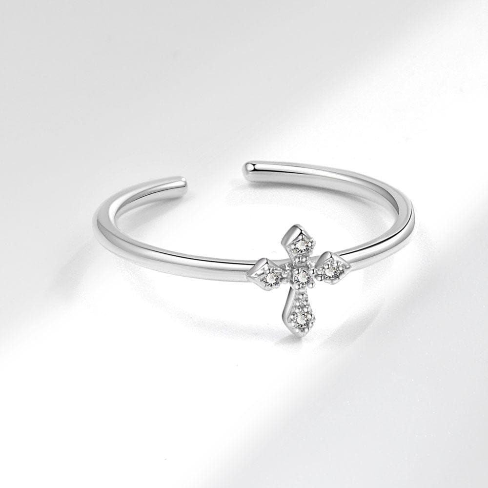 Womens Simple And Stylish Cross Ring