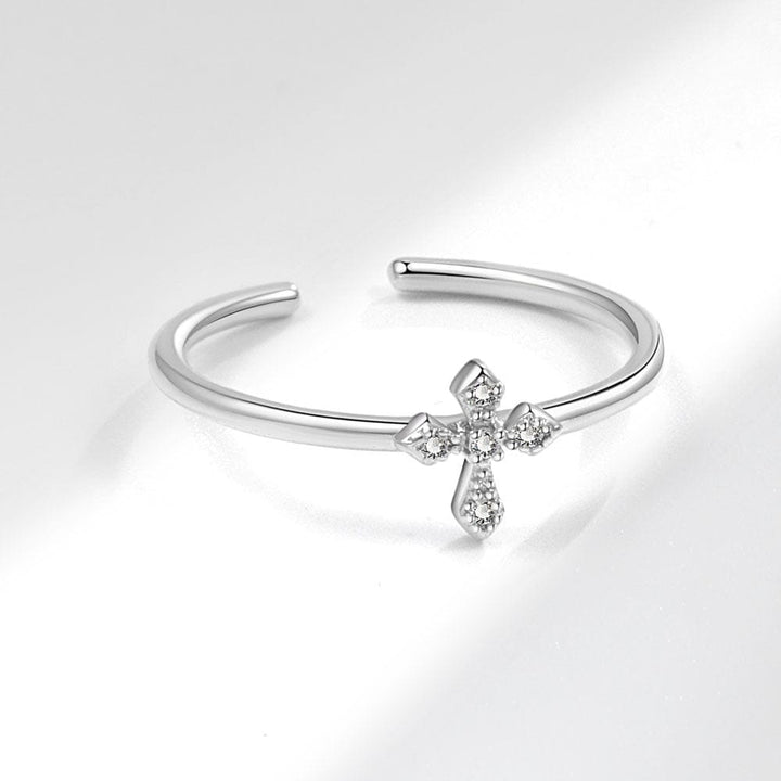 Womens Simple And Stylish Cross Ring