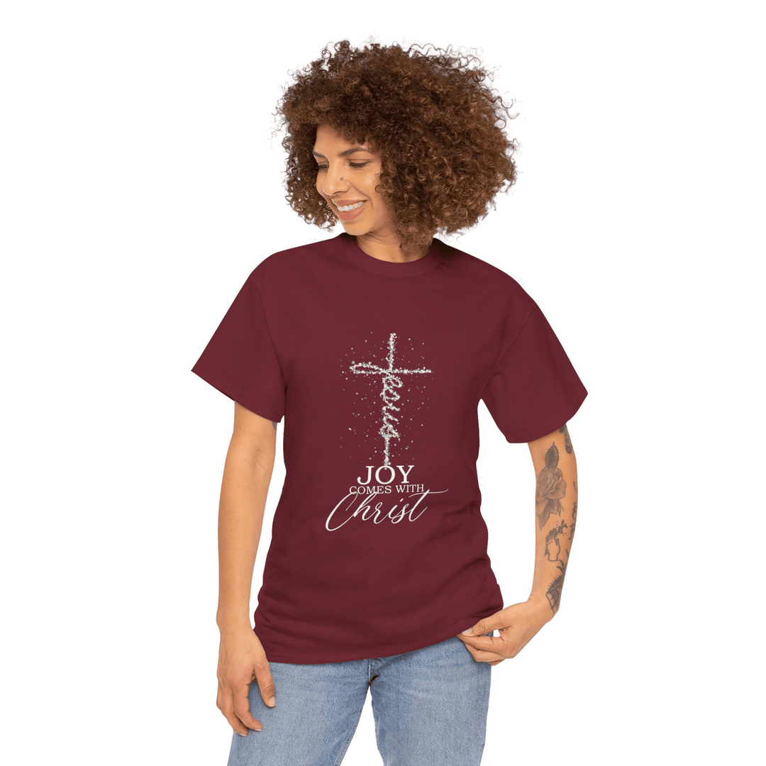 JOY COMES WITH CHRIST TEE