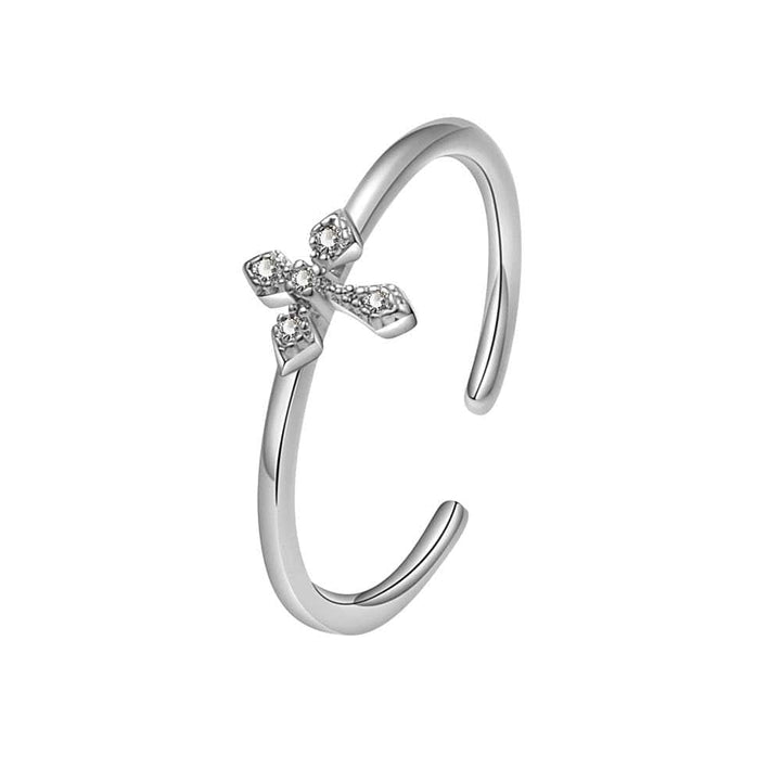 Womens Simple And Stylish Cross Ring