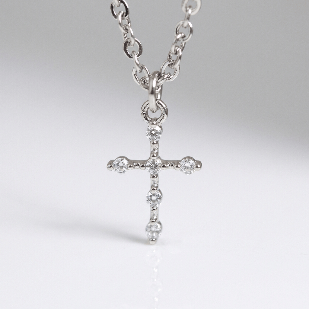 Korean Style Simple Fashion Cross Diamond Necklace
