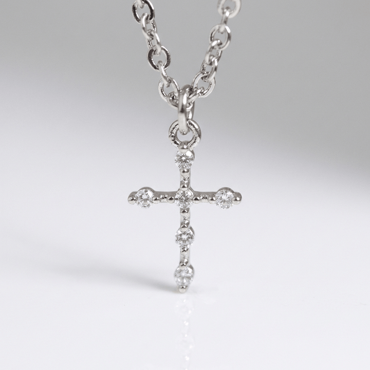 Korean Style Simple Fashion Cross Diamond Necklace