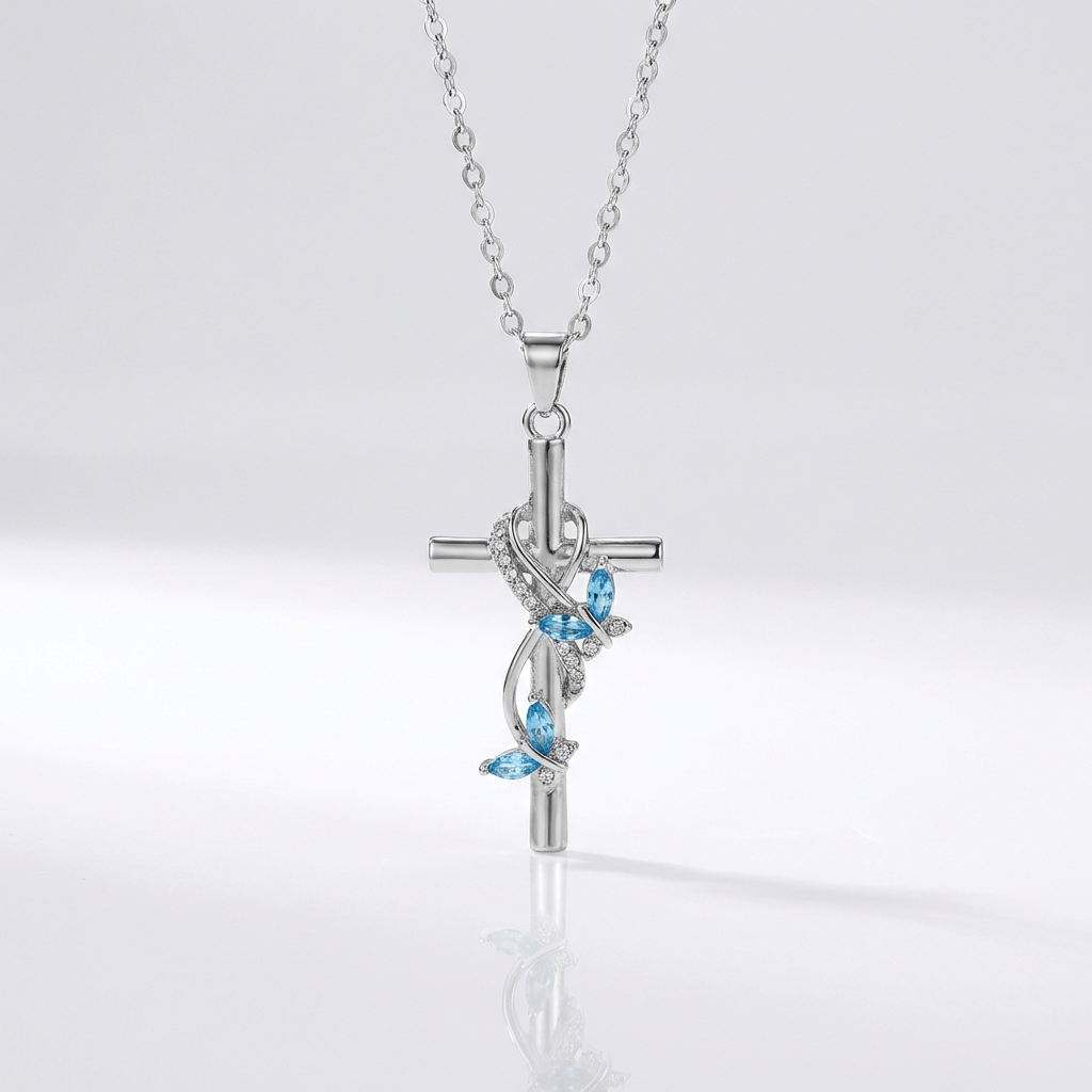 BUTTERFLY CROSS ELEGANT NECKLACE