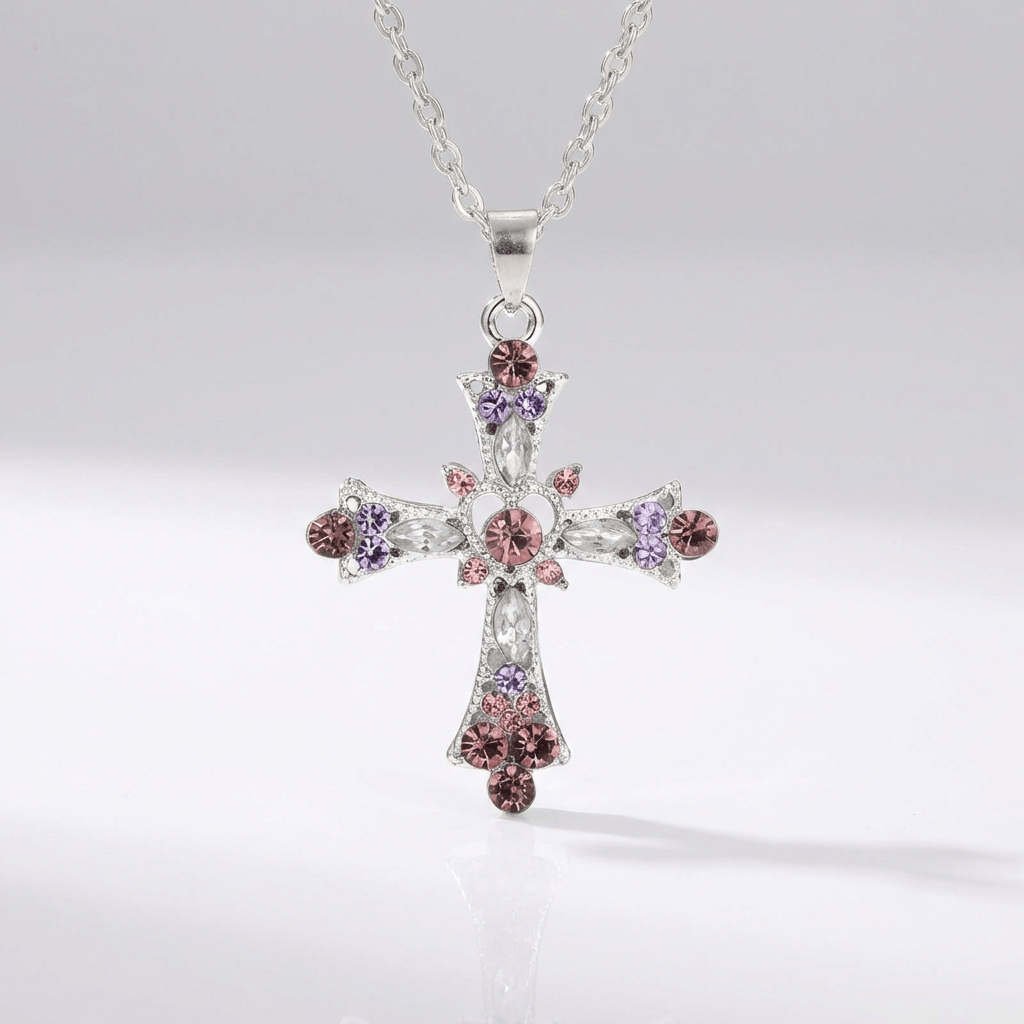 BLESSED GEMS CROSS NECKLACE