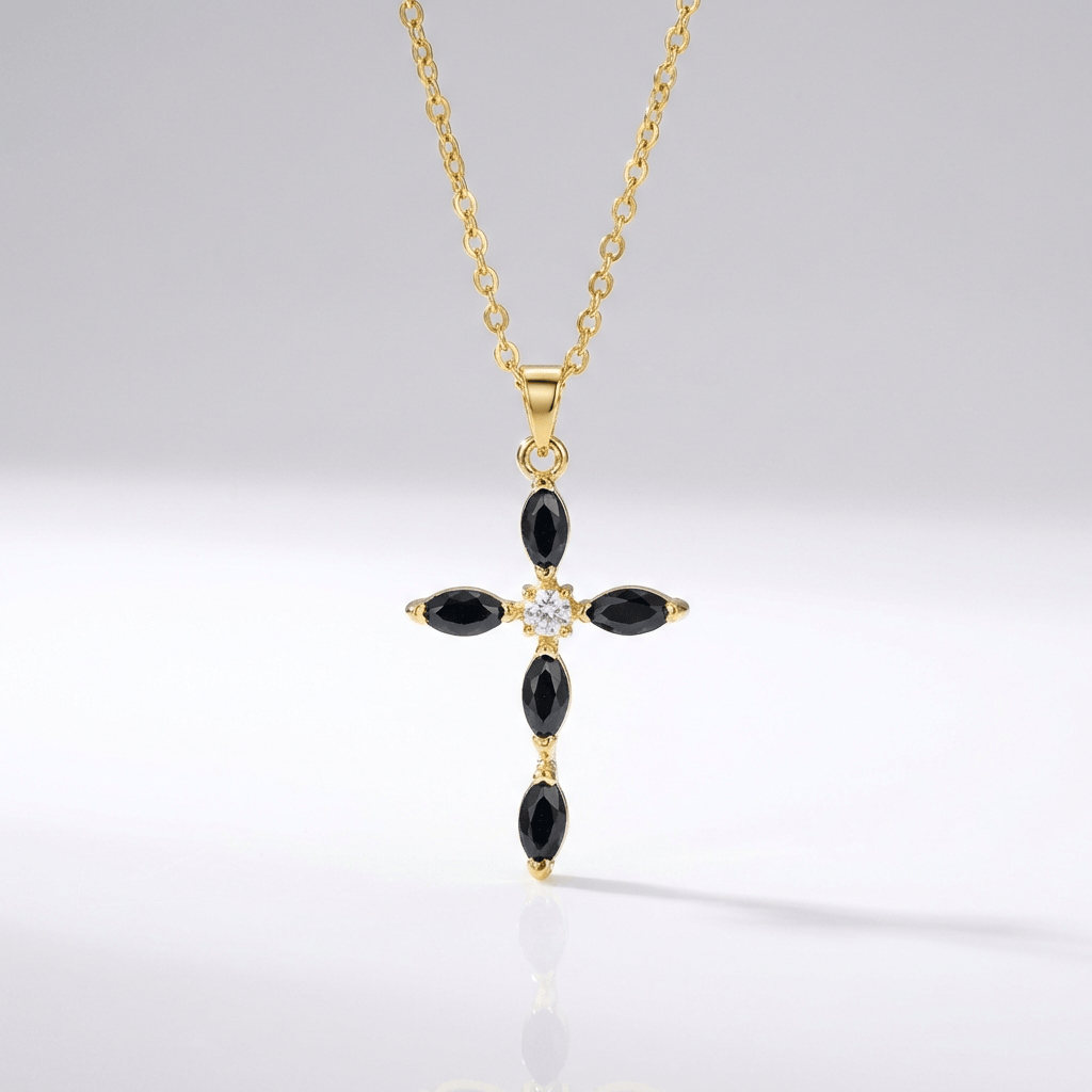 European And American Micro-Set Cross Necklace