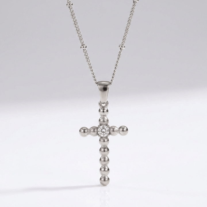 RETRO BUBBLES CROSS NECKLACE