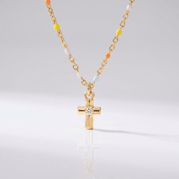 Vintage Cross Necklace Simple Handmade Chain