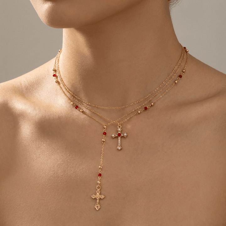 Hip Hop Diamond Cross Pendant Necklace