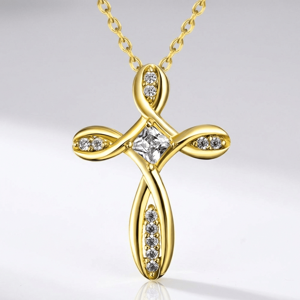 Zircon Pendant Trend Elegant Cross Necklace