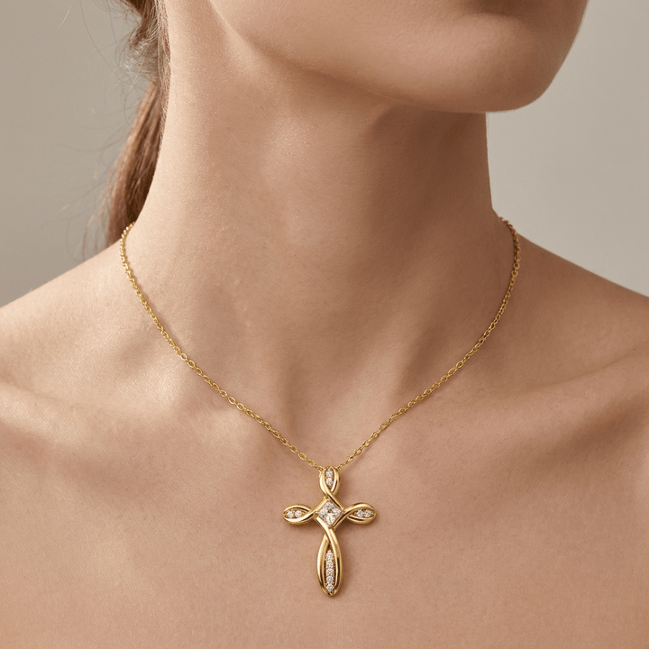 Zircon Pendant Trend Elegant Cross Necklace