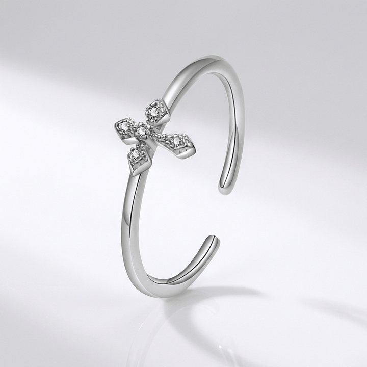 Womens Simple And Stylish Cross Ring