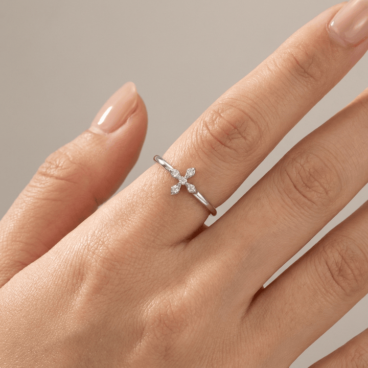 Womens Simple And Stylish Cross Ring
